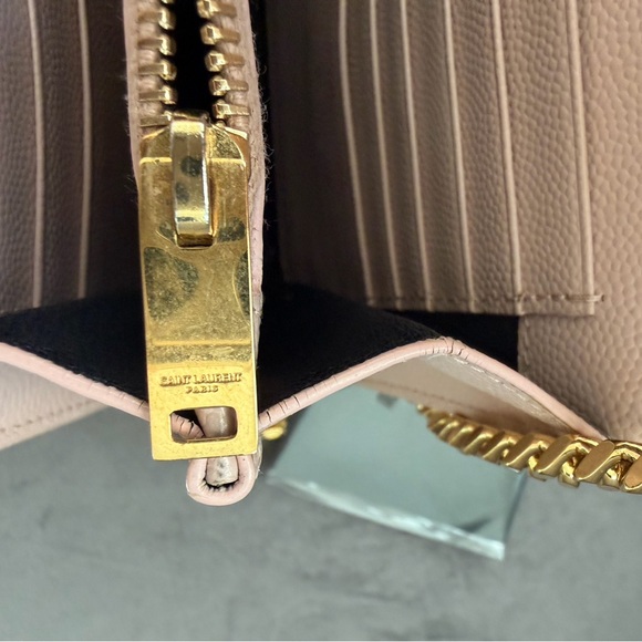 Yves Saint Laurent Cassandre Monogram Bag Blush Pink with Gold wallet on chain - Picture 11 of 14